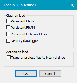 Simulator-LoadAndRun-settings